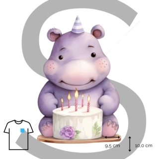 Nažehlovačka hroch s dortem /S