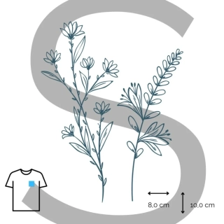 Nažehlovačka kreslené luční kvítí /S