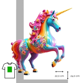 Nažehlovačka květinový jednorožec / L