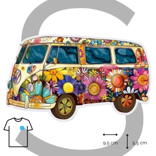 Nažehlovačka květinový woklswagen van /S