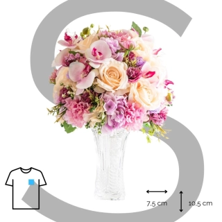 Nažehlovačka kytice ve váze /S