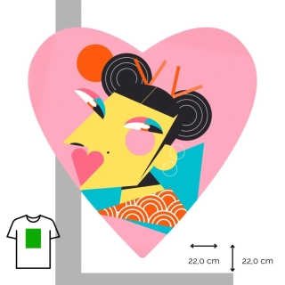 Nažehlovačka obrazcová geisha v srdci / L