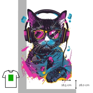 Nažehlovačka párty kočka se sluchátkáma / L