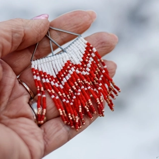 Náušnice bílorudé