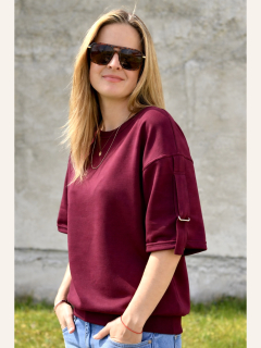 Mikina Casual Chic Vínová kr.rukáv