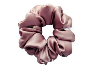 Hedvábná gumička do vlasů - starorůžová
