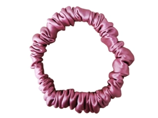 Hedvábná gumička do vlasů - starorůžová