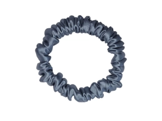 Hedvábná gumička do vlasů - modrošedá