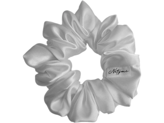 Saténová gumička do vlasů - bílá