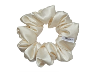 Saténová gumička do vlasů - krémová