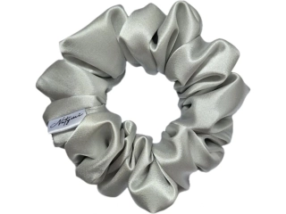 Saténová gumička do vlasů  - světle šedá