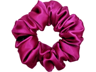 Saténová gumička do vlasů - fuchsiová