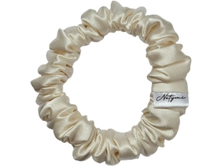 Saténová gumička do vlasů - krémová