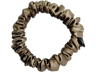 Saténová gumička do vlasů - coffee