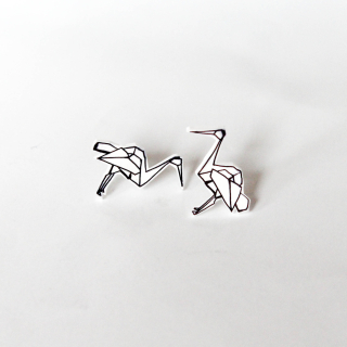 Náušnice origami: plameňák