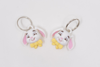 Klíčenka zajíček s mašlí žlutá